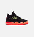 Air Jordan 4 Retro Preschool Lifestyle Shoe - Black/Infrared 23/Bright Mango