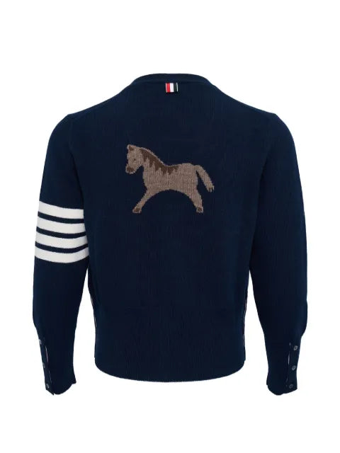 Thom Browne Lunar New Year wool 4-Bar intarsia cardigan