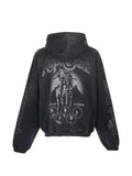 Represent graphic-print studded hoodie