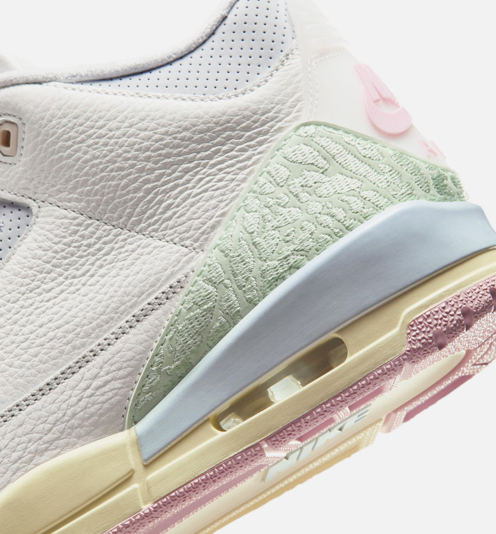 Air Jordan 3 Retro Sail And Jade Aura Men's Shoes - Sail Jade Aura Iced Carmine