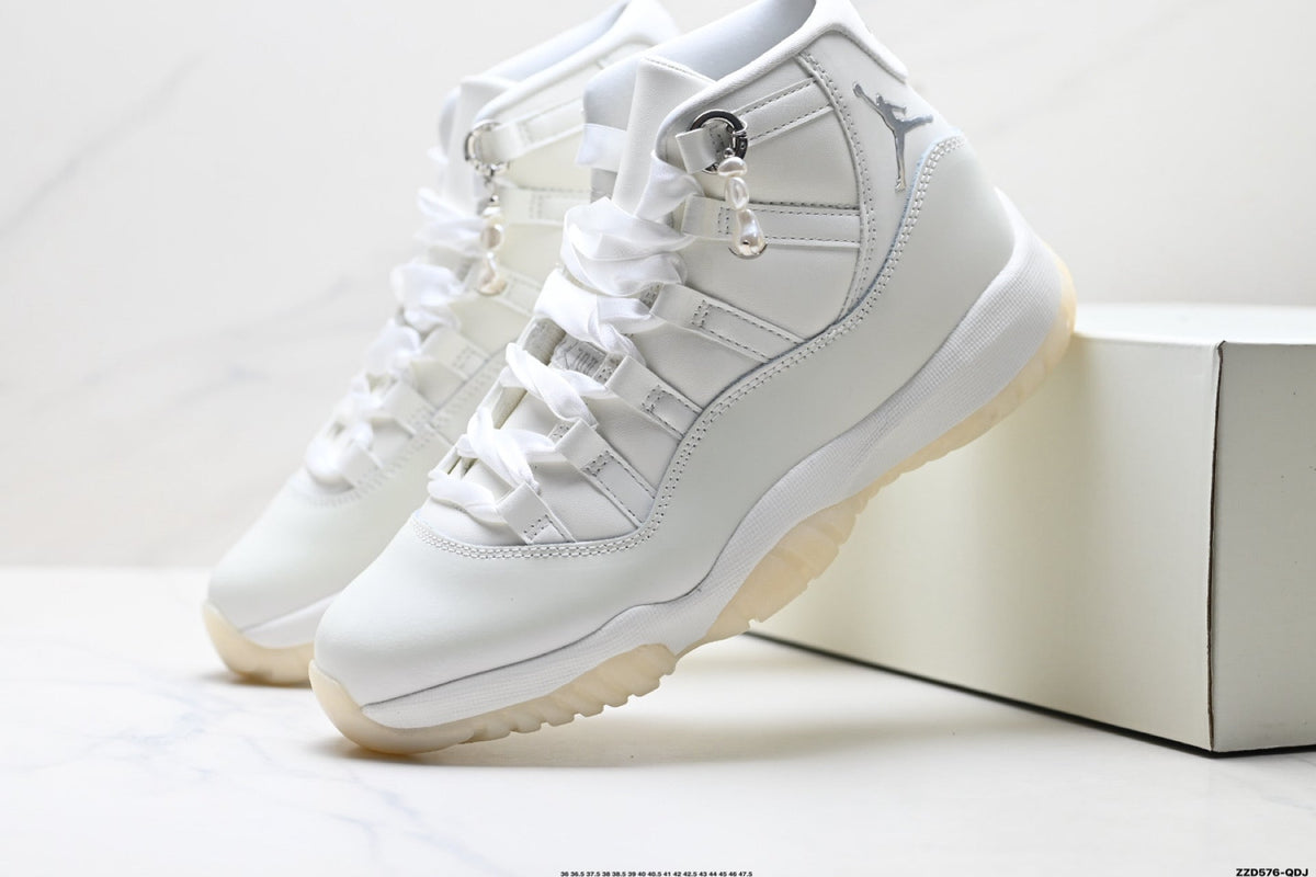 Air Jordan 11 Retro Triple White Unisex Sneakers Style 07