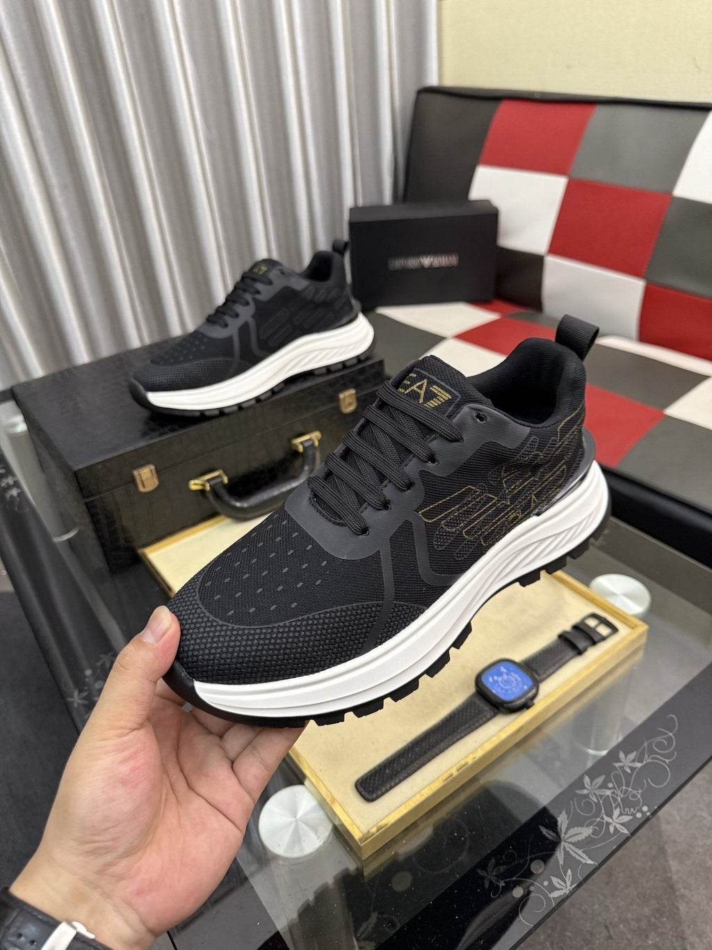 Emporio Armani White Low-Top Sneakers